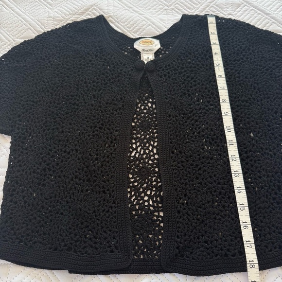 Talbots Hand Knit Cardigan Size M Black - Picture 2 of 9